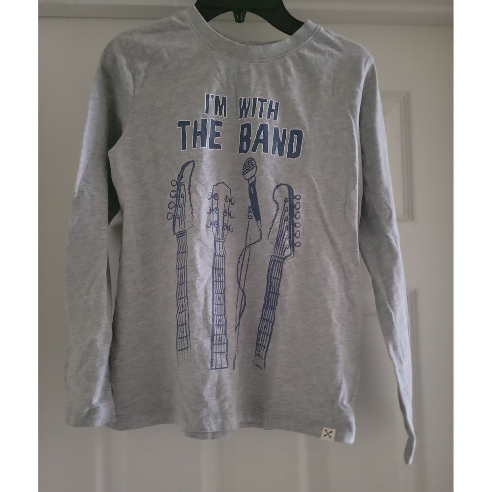 Blake Shelton x Lands End Kids Gray Im With The Band Graphic Tee Shirt Sz L